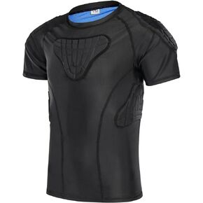 TIAXU TIAXU Youth Padded Compression Shirt - Kids Protective Shirt Rid Heart Guard Protector for Football Soccer Basketball