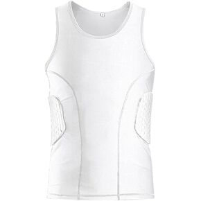 Men's Padded Compression Shirt Protective T Shirt Chest Protector for Football Paintball Baseball Rugby Paintball…