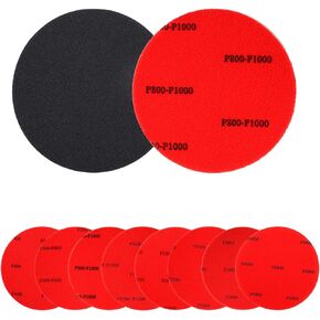 8pcs Bowling Ball Sanding Pads, with 8 Kinds of Grits, 5 Inches Bowling Ball Sanding and Polishing Kit Bowling Surface Pads Abralon Pads Resurfacing and Cleaning Kit Bowling Accessories (Red)