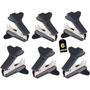 1InTheOffice Staple Remover, Claw Staple Remover, Staple Remover Tool, Black, 6 Pack"