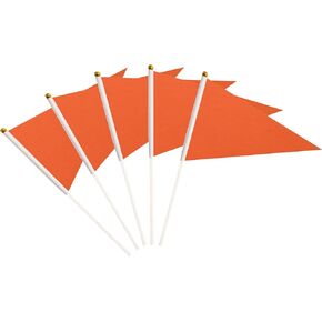 25 Pack White Pennant Flags Small Mini Hand Held Solid Color Pennant DIY Graffiti Flags On Sticks,Party Events Celebration,School,Grand Opening,Kids Birthday,Sports Clubs,Flower Pot (White)