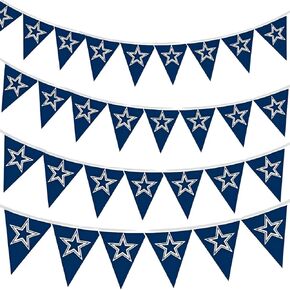 Dallas Cowboys Blue Plastic Pennant Banner - 12' (Pack Of 1) - Ideal For Game Day Celebrations