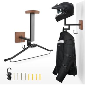 Motorcycle Helmet Holder,Helmet Holder Wall Mount, for Motorcycle Bike Helmet Rack Display Hanger with Hooks