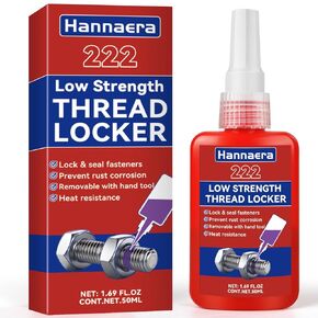 222 Threadlocker Purple 1.69Fl oz/50ml, Low-Strength Thread Lock, Lock and Seal Fasteners, Anaerobic, All-Purpose, Non-Corrosive