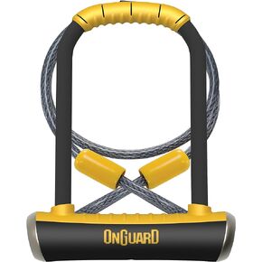 OnGuard Double-Team PITBULL U-Lock and Cable , Black, 4.53 x 9.06 - Inch