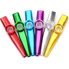 6 Colors Kazoo Musical Instruments Aluminum Alloy Kazoo Sets with 6 Membrane Harmonica Musical Accompaniment for Guitar, Ukulele, Violin, Piano Keyboard