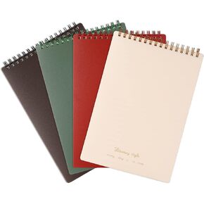 دفاتر ملاحظات حلزونية من ستينو، دفاتر ملاحظات سلكية، غطاء بولي بروبلين ملون مقاوم للرطوبة، 5.4 بوصة × 8.5 بوصة، 4 وسادات/حزمة، 80 ورقة/وسادة (خط) in Kuwait