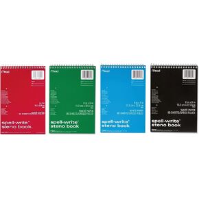 كتاب Spell-Write Steno، قاعدة جريج، 6 × 9، 80 ورقة/وسادة [مجموعة من 4]