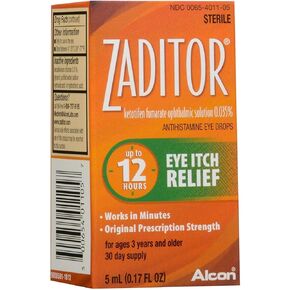 Zaditor Eye Itch Relief Antihistamine Eye Drops - 0.17 fl oz, Pack of 2