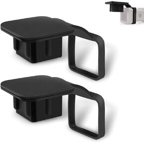 2 PCS Trailer Hitch Cover Heavy Duty Rubber, 2 Inches Trailer Hitch Cover Plug Cap Insert Fits for Most Cars, Receiver Tube Hitch Plug, Car Exterior Accessories, Easy to Install (Black)