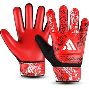 AASPRO CORE Soccer FOOTALL Goalie Goalkeeper Gloves for Kids,Youth Boys Junior Childrens with Double Wrist Protection with Super 3+2 MM Strong Anti Slip Grip