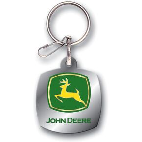 Plasticolor 004173R01 John Deere Logo Enamel Keychain,Silver