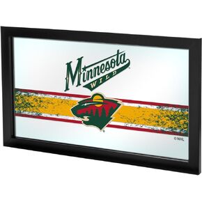 مرآة بشعار العلامة التجارية Gameroom NHL Minnesota Wild مؤطرة