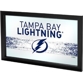 العلامة التجارية Gameroom NHL Tampa Bay Lightning مرآة بشعار مؤطر
