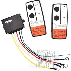 Riyitauto 2pcs 12-24V Recovery Wireless Winch Remote Control Kit for Truck Jeep ATV SUV Handset Switch Controller 100 Feet