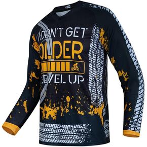 Mountain Bike Jersey for Men, Long Sleeve Dirt Bicycle Shirt for Motorcycle Motocross BMX Moto Mx ATV Riding Off Road