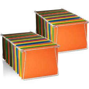 Officemate Hanging File Frames, Letter Size, Rails fits 24 to 27, Files Cabinet, Steel, 2 Sets (91999) , Silver