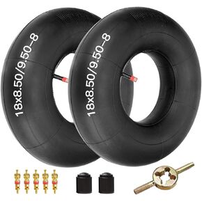 FVRITO 18x8.50-8 18x9.50-8 Inner Tube for ATV Quad 4 Wheeler Go Kart Lawn Tractor Snow Blower Golf Cart Garden Trailer Heavy Duty Lawn Mower Turf With TR-13 Straight Valve Stem 2 Pack