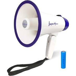 Rechargeable Megaphone Speaker,Portable Bullhorn with 240's Recording and Siren,800 Yard Range,Rechargeable Battery Included, Compatible with Alkaline Batteries,Powerful and Lightweight