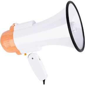 30 Watt Power Portable Megaphone Bullhorn Speaker Voice, Siren/Alarm and 240S Recording with Volume Control and Strap