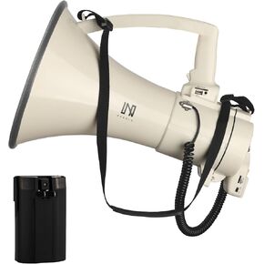 MGROLX 75w Megaphone Bullhorn, Loud Speaker with AUX(3.5mm), USB and Bluetooth Input, Built-in Siren and Recording- Rechargeable Battery-for Outdoors, Police, Cheerleading in Kuwait