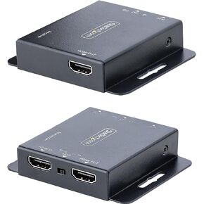 StarTech.com 4K HDMI Extender over CAT6/CAT5 Ethernet Cable, 4K 30Hz or 1080p 60Hz Video Extender, HDMI over Ethernet Cable, HDMI Transmitter and Receiver Kit, IR Remote Control (EXTEND-HDMI-4K40C6P1)