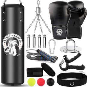 كيس ملاكمة بطول 4 أقدام للبالغين، مجموعة أكياس ملاكمة معلقة من البولي يوريثان غير مملوءة، حقيبة ملاكمة ثقيلة مع قفازات 12 أونصة لتدريب فنون القتال المختلطة كيك بوكسينغ والكاراتيه والملاكمة التايلاندية في صالة الألعاب الرياضية المنزلية in Kuwait