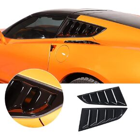 Window Louvers Side Window Air Vent Grill Compatible with Chevrolet Corvette C7 Coupe 2014-2019,2PCS Black Rear Side Window Sun Shade Cover Louver,Car Exterior Accessories (ABS Carbon)