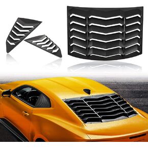 CUMART 2016-2021 Rear Window Louvers Rear+Side Set Windshield Sun Shade Cover Lambo Style Matte Black Compatible with Chevrolet Chevy Camaro 2016 2017 2018 2019 2020 2021