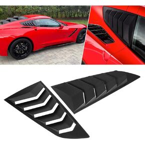 Side Window Louver Cover Sun Shade Vent GT Lambo Style Matte Black Rear Side Window Louvers for 2014-2019 C7 Corvette (Stingray/Grand Sport / Z06 / Z51 / ZR1)