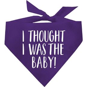 I Thought I was The Baby Baby Announcement Dog Bandana (Black, OS 340)