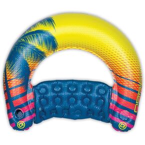 O'Brien Sit N Sip Single Person Pool Float Blue/Yellow Large