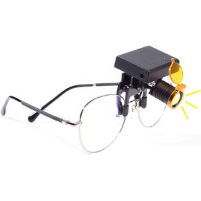 3W Head for Glasses with Optical Clip-on Type + Cloth Storage Case (3W)