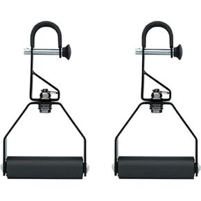 Yes4All Rotating Pull Up Handles for Chin Up Bar, Barbell with Non-Slip & Foam Pad Grips - Doorway Trainer Raised Height Hooks With Thick Rack Pads - Twist Motion for Strength Training Attachment