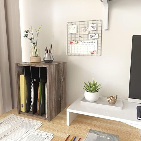 J JACKCUBE DESIGN Rustic Wood Desk Organizer 4 Compartment Paper File Holder for Home and Office, Document Storage, File sorter, Mail and Letter Tray- MK560A in Saudi Arabia