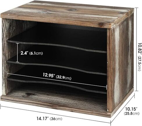 J JACKCUBE DESIGN Rustic Wood Desk Organizer 4 Compartment Paper File Holder for Home and Office, Document Storage, File sorter, Mail and Letter Tray- MK560A in Saudi Arabia