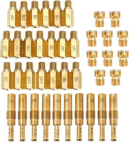 40 قطعة من المكربن ​​الرئيسي النفاثة البطيئة الطيار لـ PWK CVK PE Keihin OKO KOSO مع 125cc 150cc 200cc 250cc GY6 Motor Carb Kits استبدال SCL-2018090002-ZH-T-01 SCL-2018090001-ZH-T-01 in Kuwait