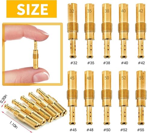 40 قطعة من المكربن ​​الرئيسي النفاثة البطيئة الطيار لـ PWK CVK PE Keihin OKO KOSO مع 125cc 150cc 200cc 250cc GY6 Motor Carb Kits استبدال SCL-2018090002-ZH-T-01 SCL-2018090001-ZH-T-01 in Kuwait