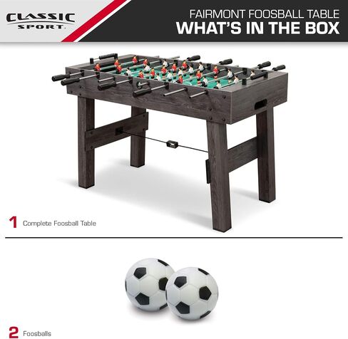 طاولة كرة قدم فيرمونت داخلية متوسطة الحجم مقاس 48 بوصة من EastPoint Sports Classic Sport، سهلة الإعداد، رمادية in Saudi Arabia