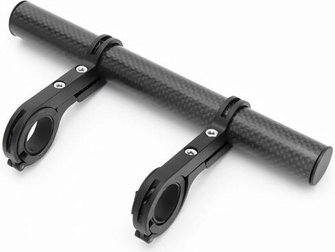 Bike Handlebar Extender,Bike Handlebar Extender with Double Mounting Clamp Bracket,For Bike Mounts,Extender Bars, Headlights,Light Lamp,Bicycle Accessories (Carbon 20cm) in Saudi Arabia