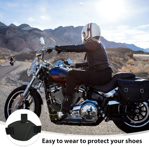 Roucerlin 4 Pcs Soft Motorcycle Motorbike Shift Pad, Durable Motorcycle Shoe Protector, Protective Motorcycle Boot Cover, Adjustable Motorcycle Boot Guard for Gear Accessories (Black) in Saudi Arabia
