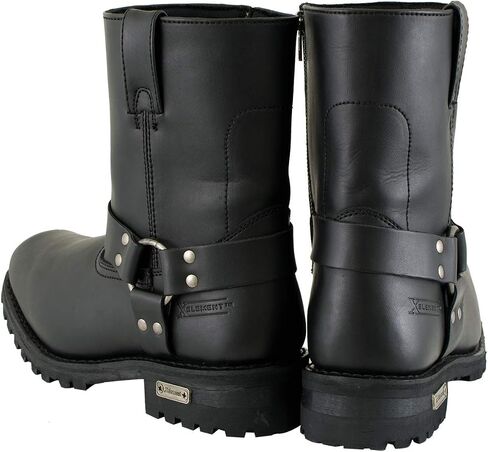 Xelement 1502 Men's 'Killa' Black Leather Zippered Harness Motorcycle Boots - 12 in Saudi Arabia