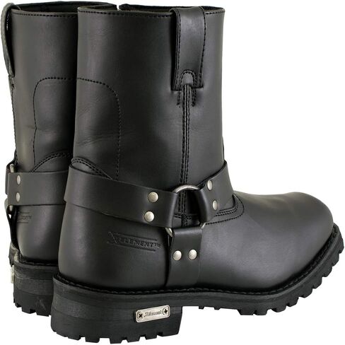 Xelement 1502 Men's 'Killa' Black Leather Zippered Harness Motorcycle Boots - 12 in Saudi Arabia