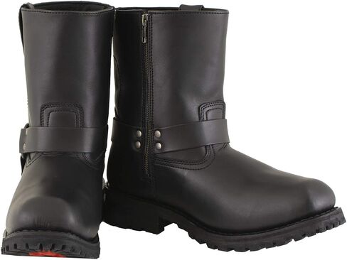 Xelement 1502 Men's 'Killa' Black Leather Zippered Harness Motorcycle Boots - 12 in Saudi Arabia