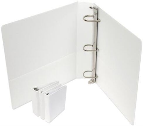 مجلدات عرض شفافة بحلقة على شكل حرف D باللون الأبيض الفاخر مقاس 4 بوصات - 6 قطع in Kuwait