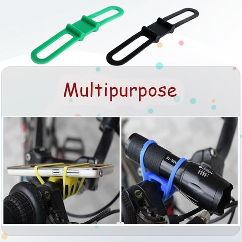 5 قطع من مصابيح الدراجة - ملحقات تثبيت مصابيح الدراجة متعددة الأغراض وسهلة التركيب - حزام سيليكون متين يعلق المصباح بشكل آمن in Kuwait