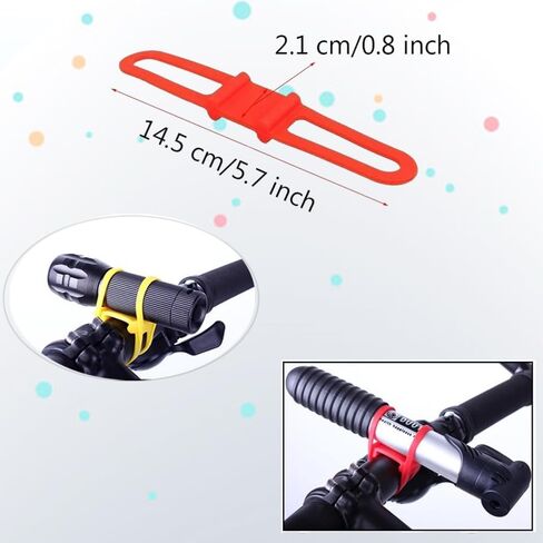 5 قطع من مصابيح الدراجة - ملحقات تثبيت مصابيح الدراجة متعددة الأغراض وسهلة التركيب - حزام سيليكون متين يعلق المصباح بشكل آمن in Kuwait