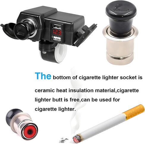 شاحن USB للدراجات النارية، شاحن USB مزدوج، مقود دراجة نارية مقاوم للماء ومشبك مرآة الرؤية الخلفية شاحن محول الطاقة، شاحن هاتف للهواتف الذكية in Saudi Arabia