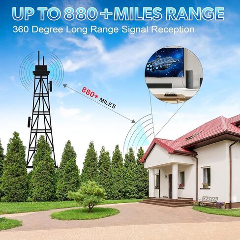 900+ Miles Long Range TV Antenna Indoor, Antenna TV Digital HD Indoor Outdoor Digital Antenna for All TV Support 4K 1080P Portable HD Antenna with Amplifier Signal Booster - 30ft Coax Cable in Kuwait