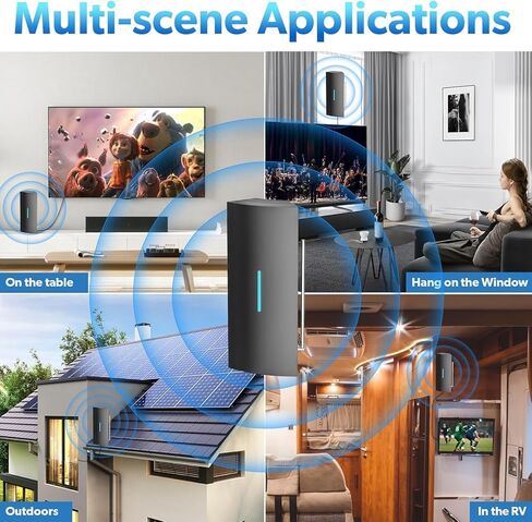 900+ Miles Long Range TV Antenna Indoor, Antenna TV Digital HD Indoor Outdoor Digital Antenna for All TV Support 4K 1080P Portable HD Antenna with Amplifier Signal Booster - 30ft Coax Cable in Kuwait